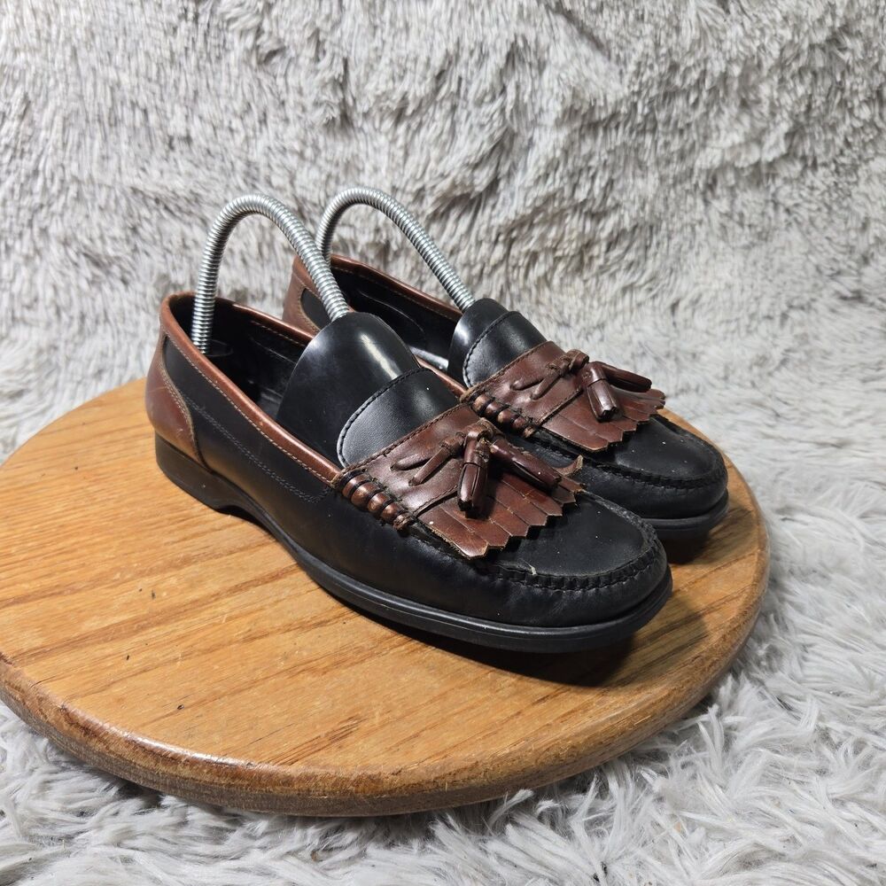 Weejuns Bass Mens Leather Loafers Mens Size 8M Tassel Kilt Brown Black Dual